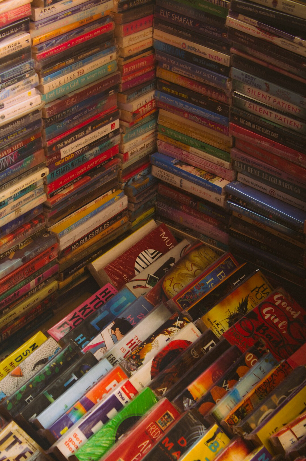 Archive shelves filled with boxes of old magazines and video tapes